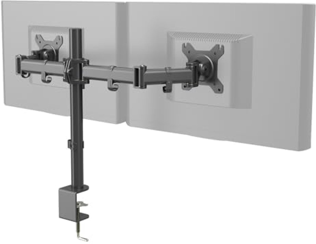 Monitorhouder voor 2 schermen 13-27 inch, ergonomisch verstelbaar met 360° rotatie