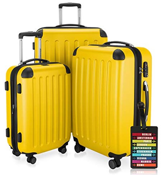 ChaCool Valise 45.5x28x67.5cm - Bagage Soute Avion Avec Serrure TSA Et 4 Roues - Coque ABS Extensible Noir