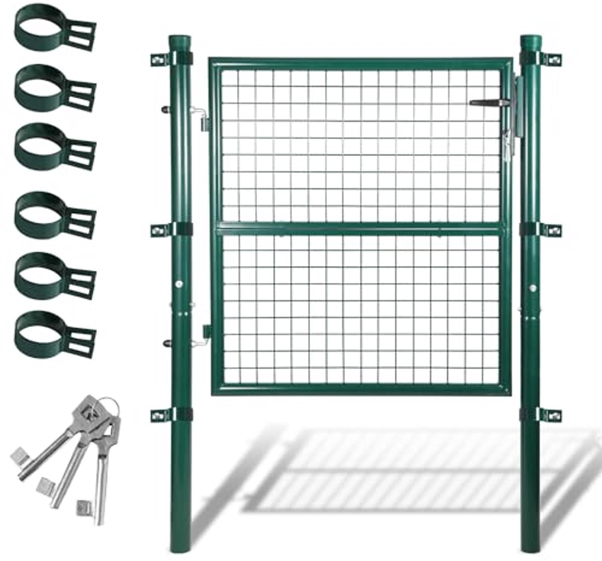 Tuinpoort 100 x 100 cm - Robuuste Hekpoort van verzinkt Staal met Slot en Sleutels - Groen