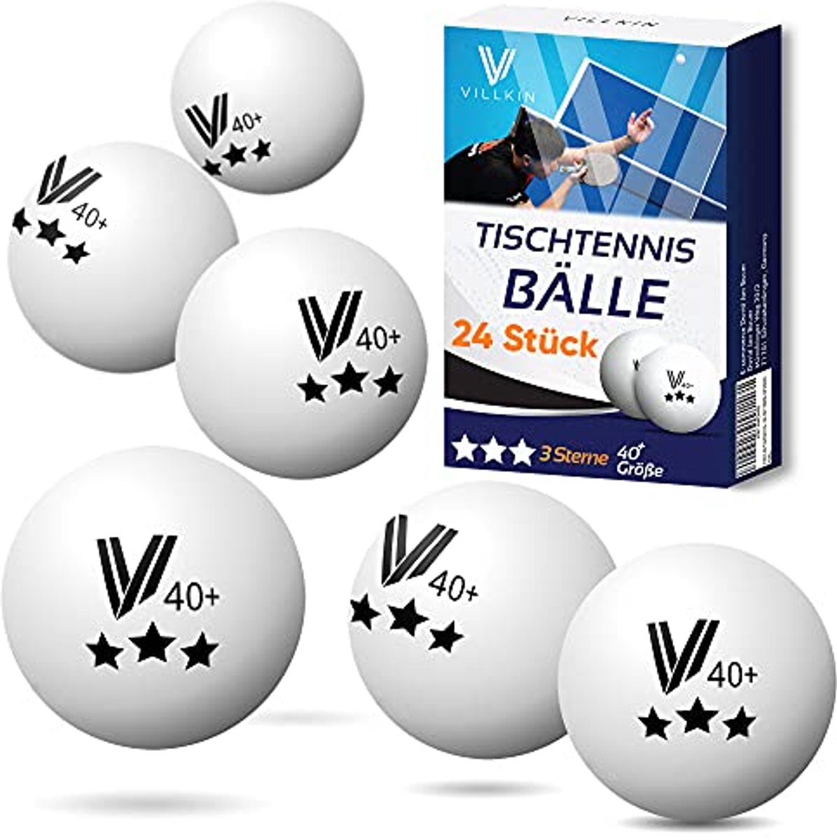 Tafeltennisballen 3 Sterren 40 mm - Duurzame 24 Stuks voor Vrije Tijd en Wedstrijd