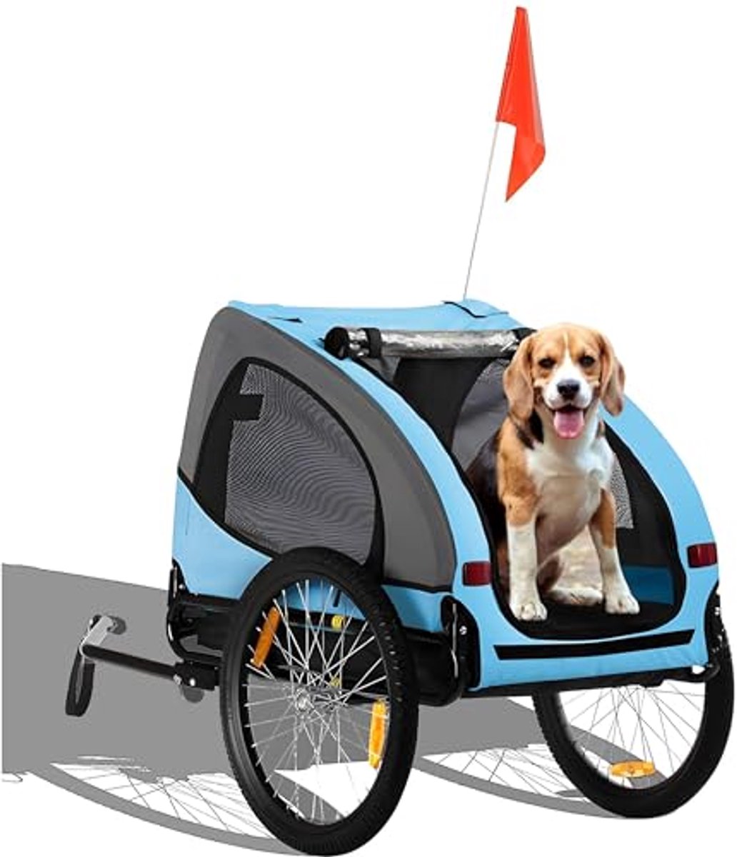 Fietskar voor Honden met Regenhoes - Ideale Hondenwagen voor Fiets