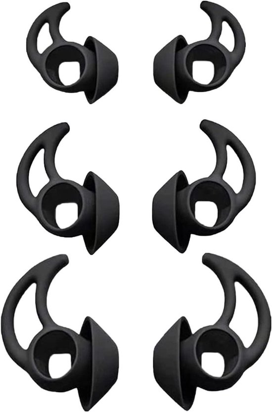 Siliconen oordopjes voor draadloze in-ear hoofdtelefoon - 3 maten vervangende oordopjes - zwart