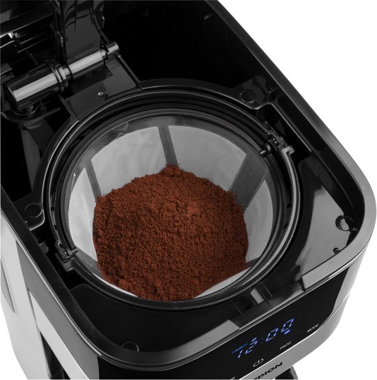 MEDION MD 18458 - Cafetière filtre programmable avec carafe isotherme - 900 Watt - 1,2 Litres - Argent