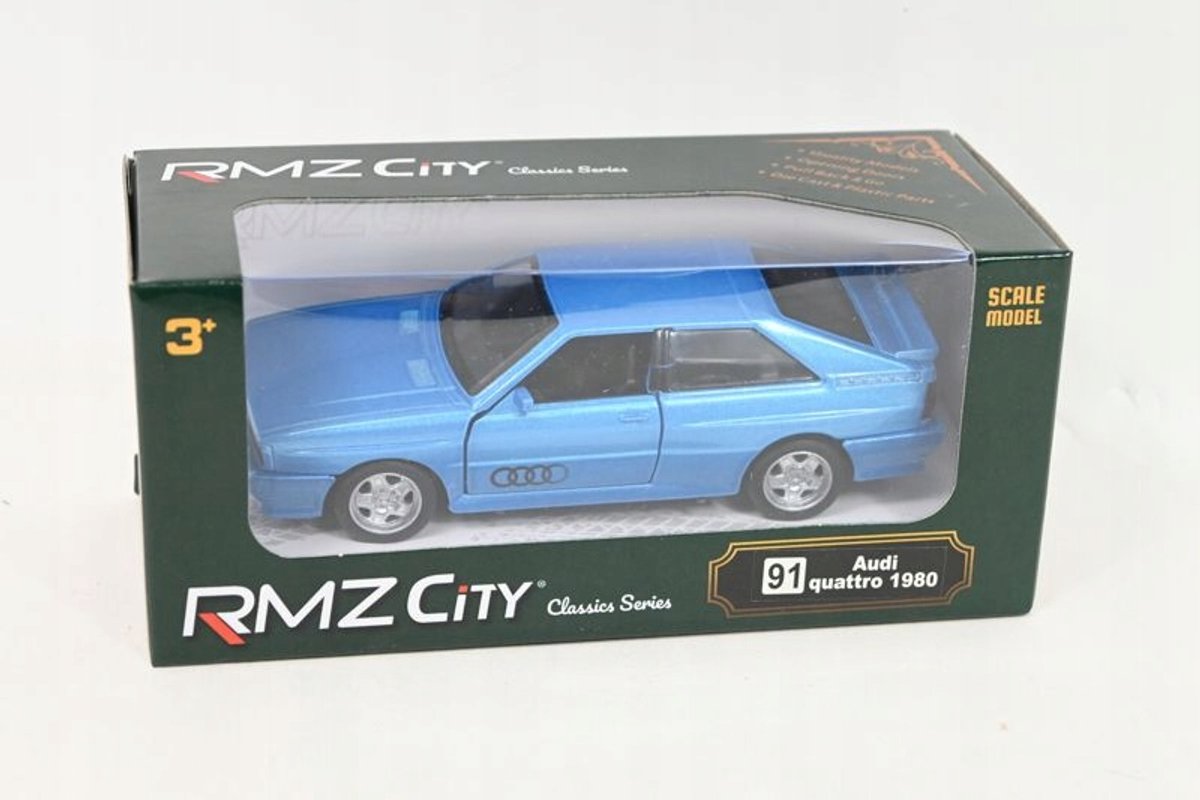 RMZ Modelauto Audi Quattro Coupe Lichtblauw - Schaal 1:32
