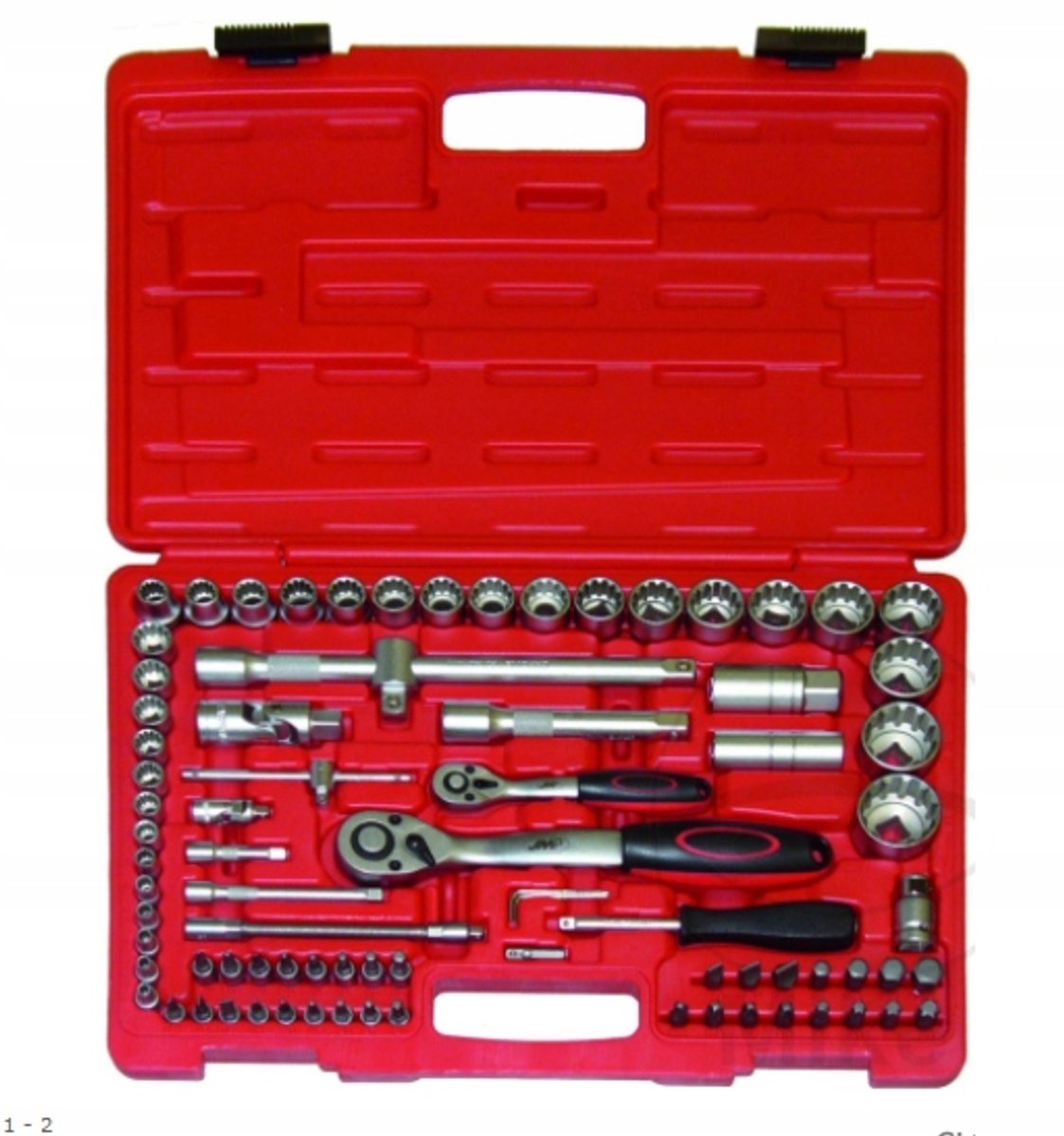 JMP Doppelsleutelset 1/4" & 1/2" Multiprofiel 82 Delen