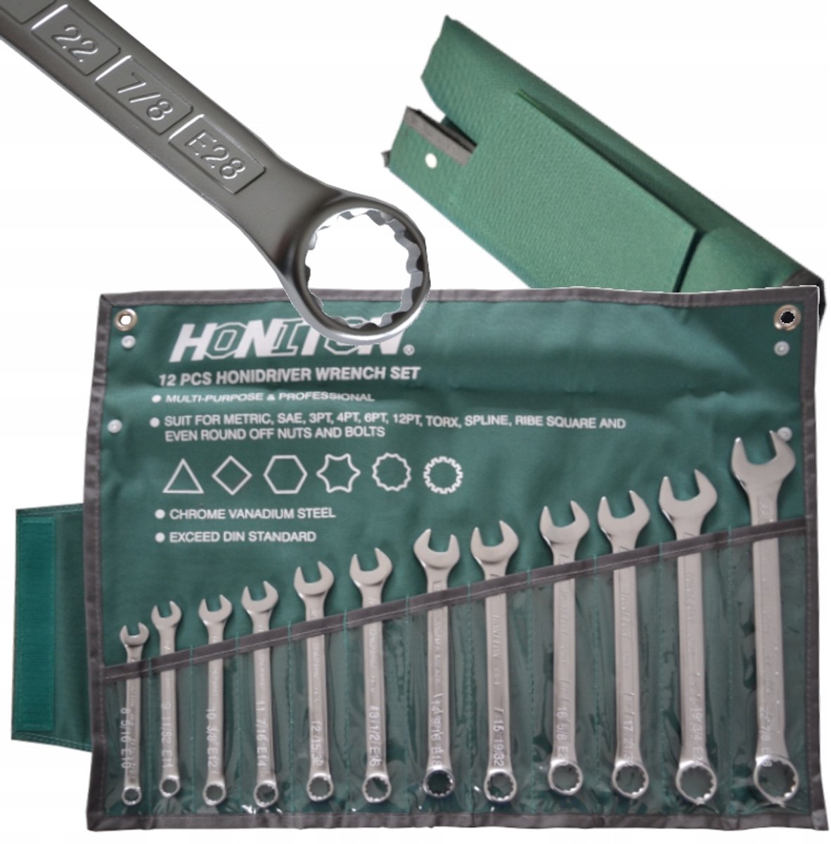 Honiton Ringsleutelset 8-22mm, 12-delig, HONIDRIVE