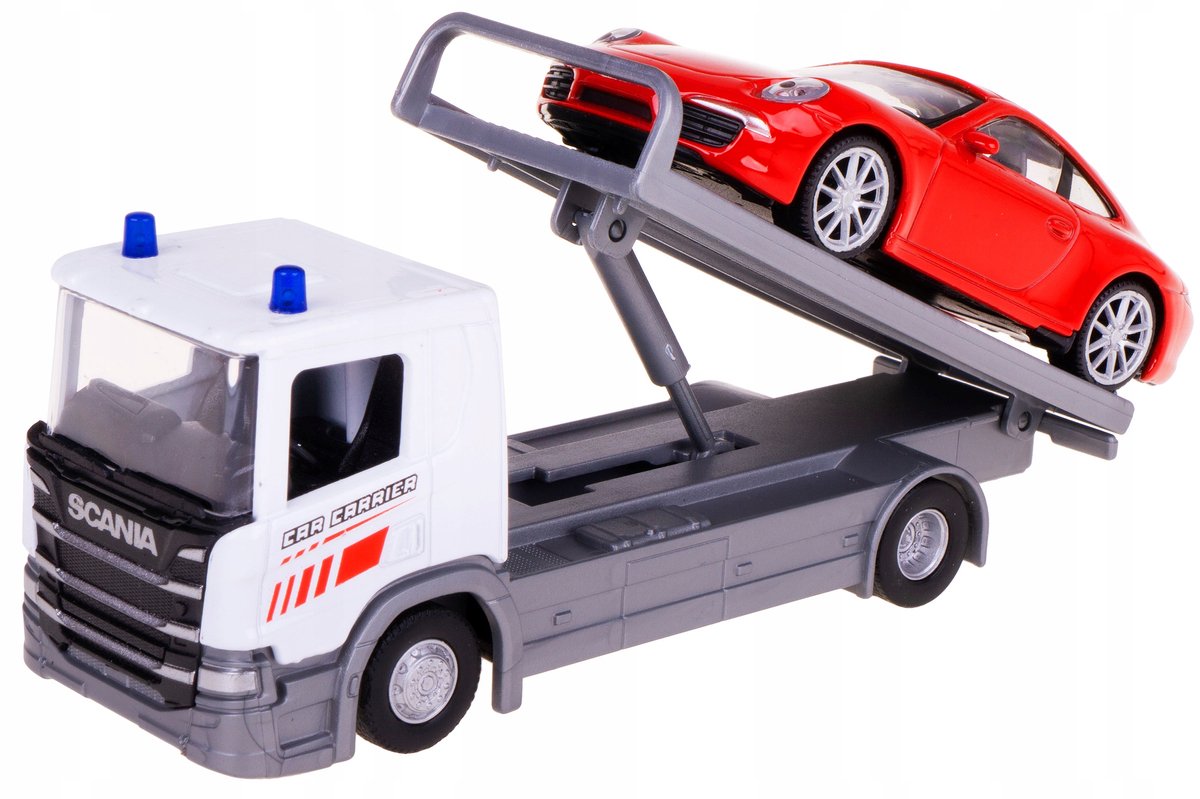 Scania P320 Vrachtwagen met Porsche 911 Carrera Metaal 1:57/1:43