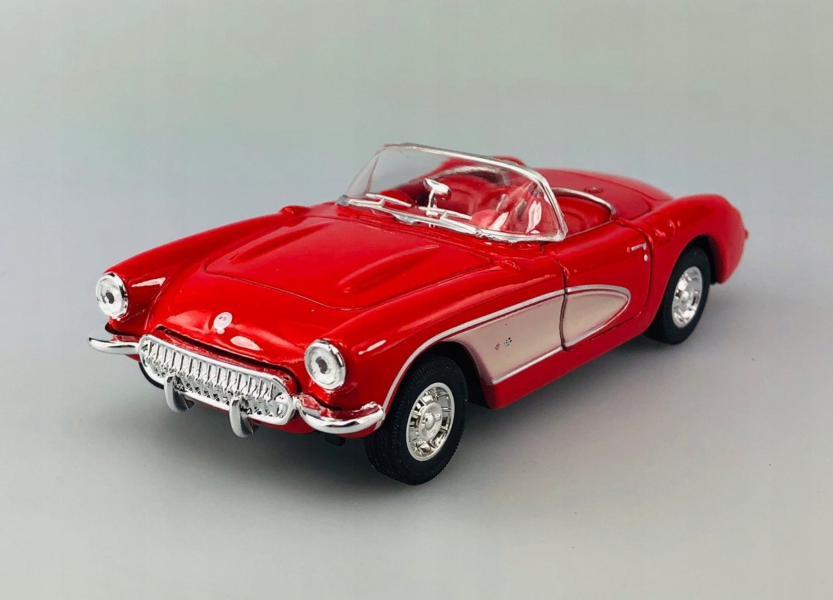 Welly 1957 Chevrolet Corvette Rood Metaal 1:34 Modelauto