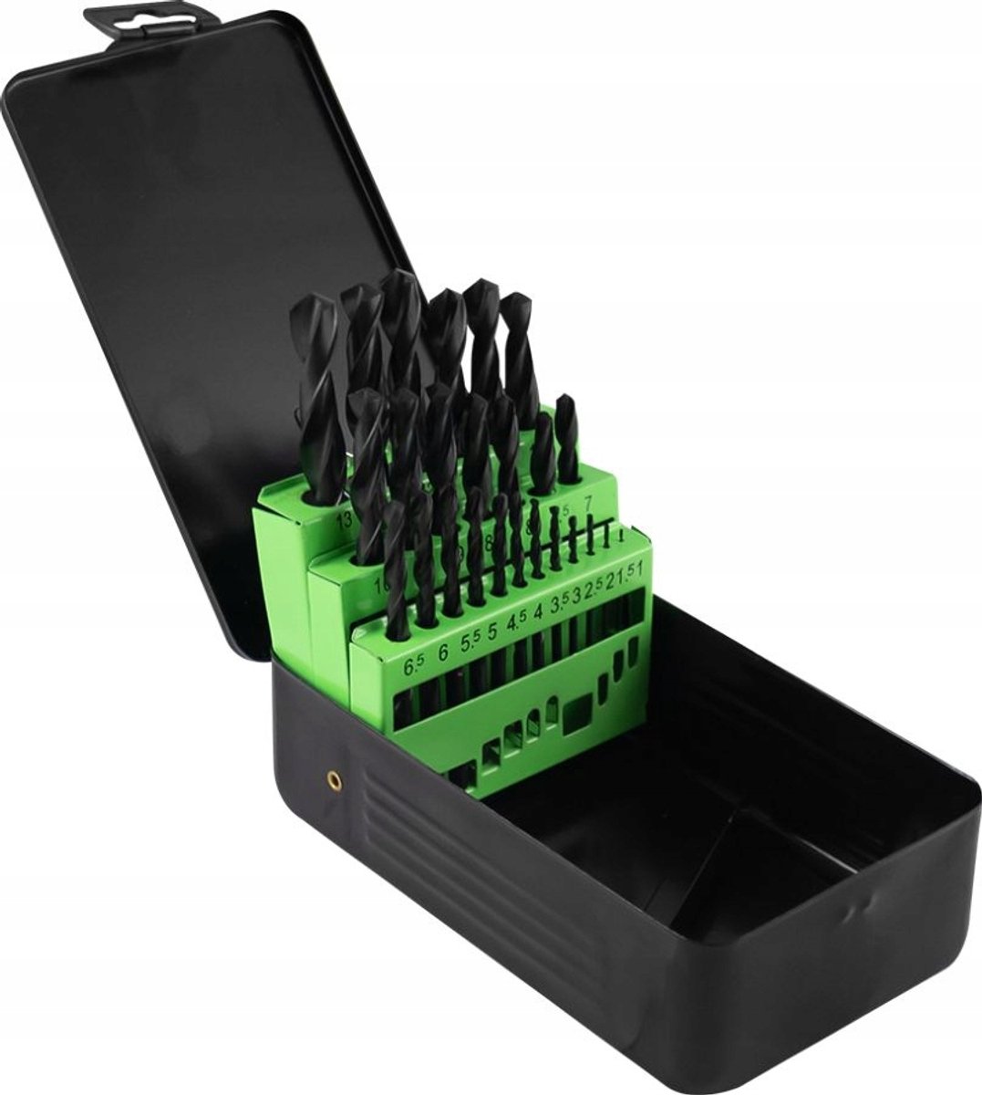 HSS Boren Set, 1-13 mm, 25 Stuks, Zwart