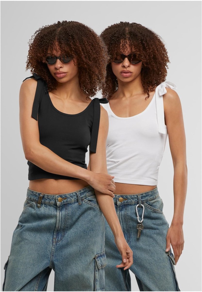 Urban Classics Tied Basic Jersey Crop top S Zwart