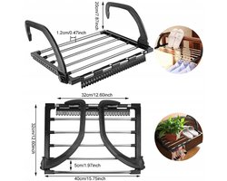 Droogrek - Ophang Drookrek - Droogrek Balkon - Wasdroger -Radiatordroger - Inklapbaar - Hangdroger - Balkonwasdroger - 40 x 32 cm - Wasrek, Verwarming - Washouder voor Kleine Sokken