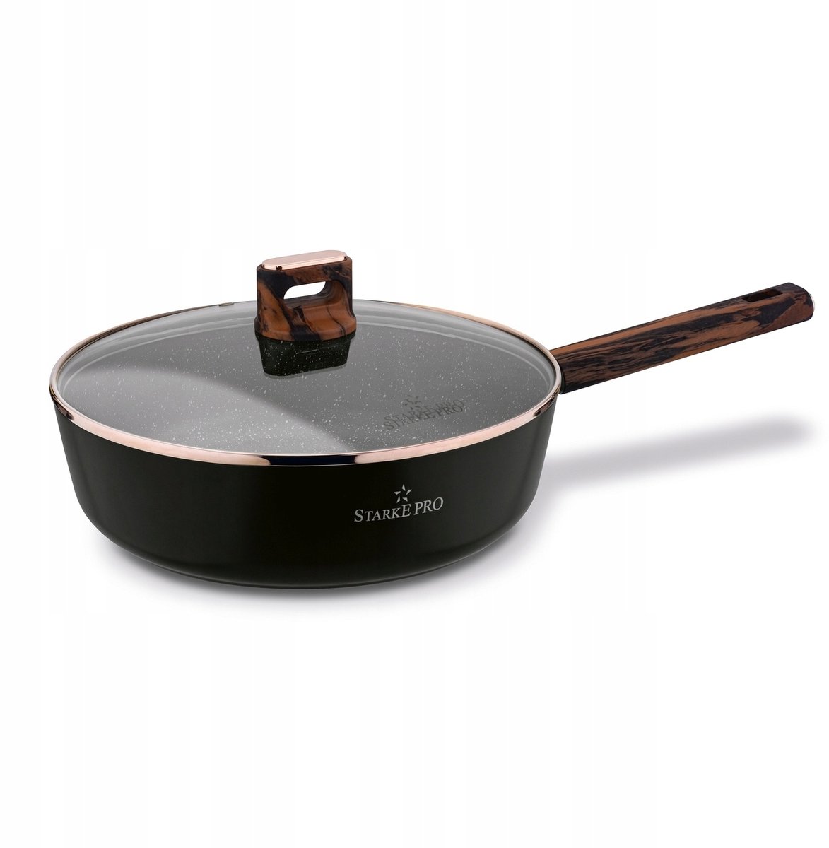 Merkloze frituurpan met deksel, 28 cm, inductie en gas