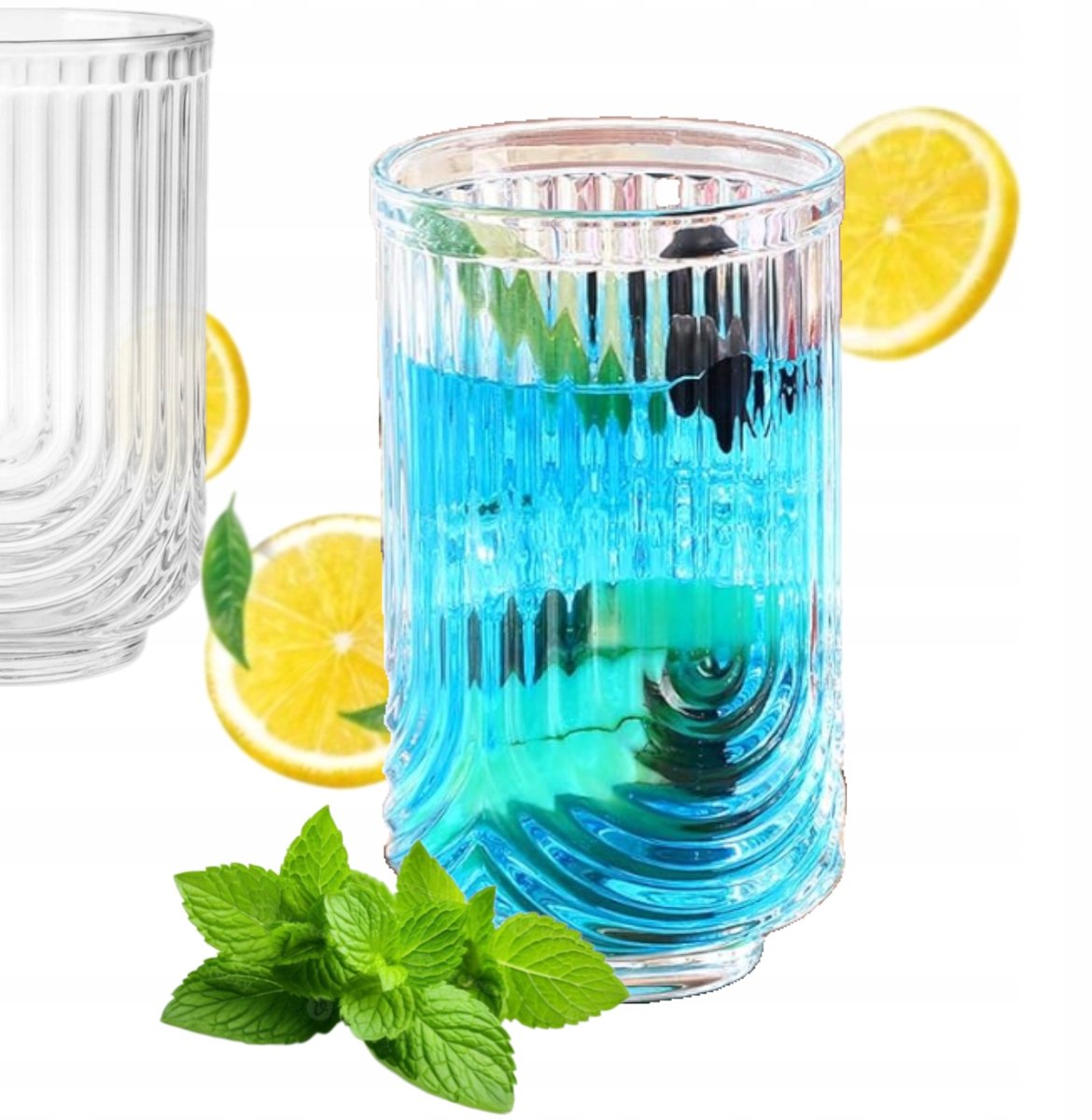 Hoog geribbeld glas 480 ml - Stijlvol drinkglas voor drankjes
