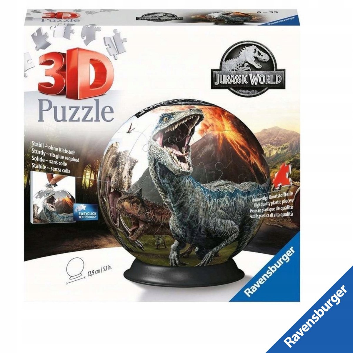 Ravensburger 3D Puzzel Bal 72 Stuks - Jurassic Park