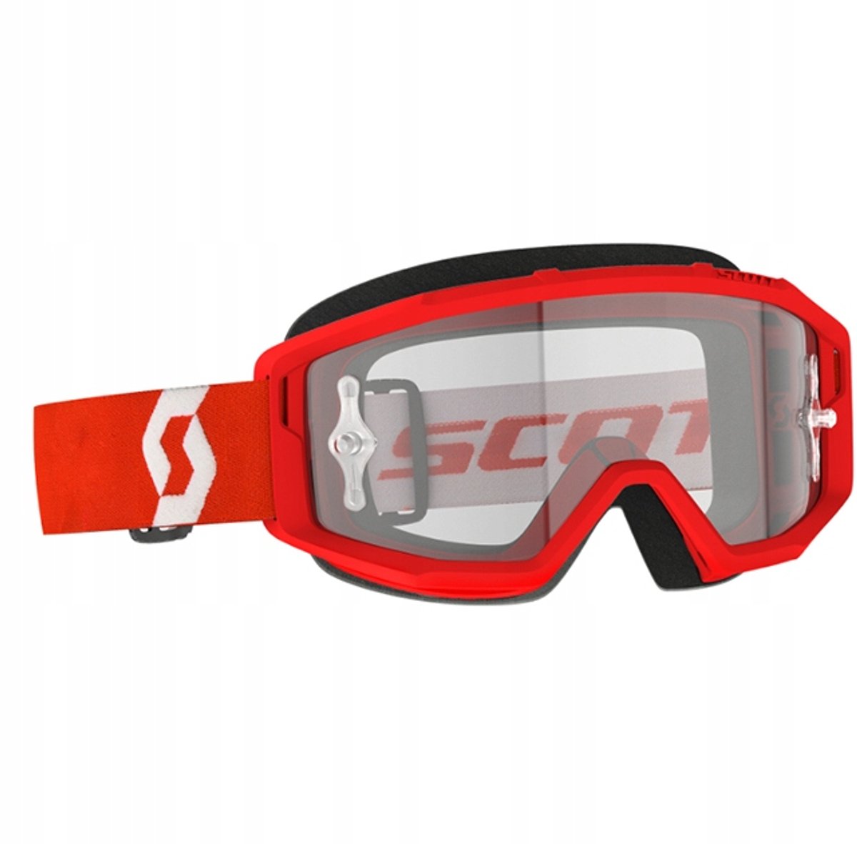 Merkloze Crossmotor Goggles - Rood/Wit met Heldere Lens