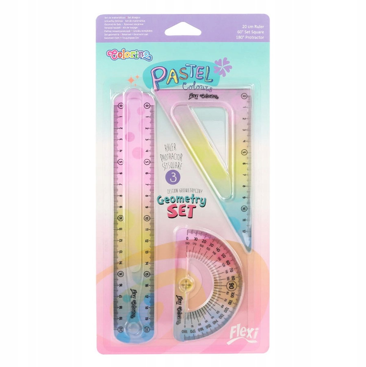 Colorino Geometrische Set Pastel 3 Delen School