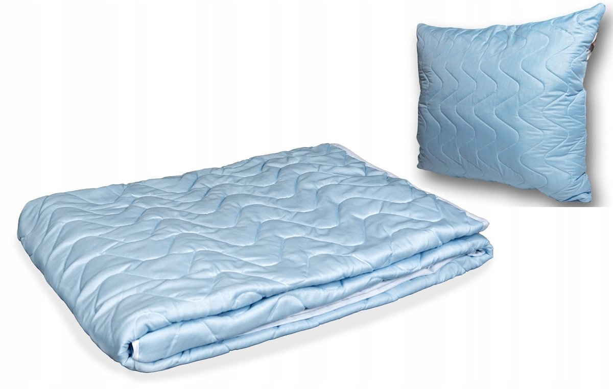 Zomerdekbed 160x200 & Kussen 70x80 anti-allergisch blauw