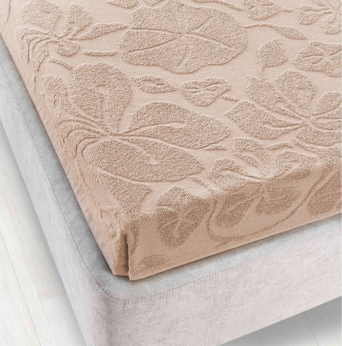 Frotté Hoeslaken Zonder Elastiek 150x205cm - 100% Katoen Beige