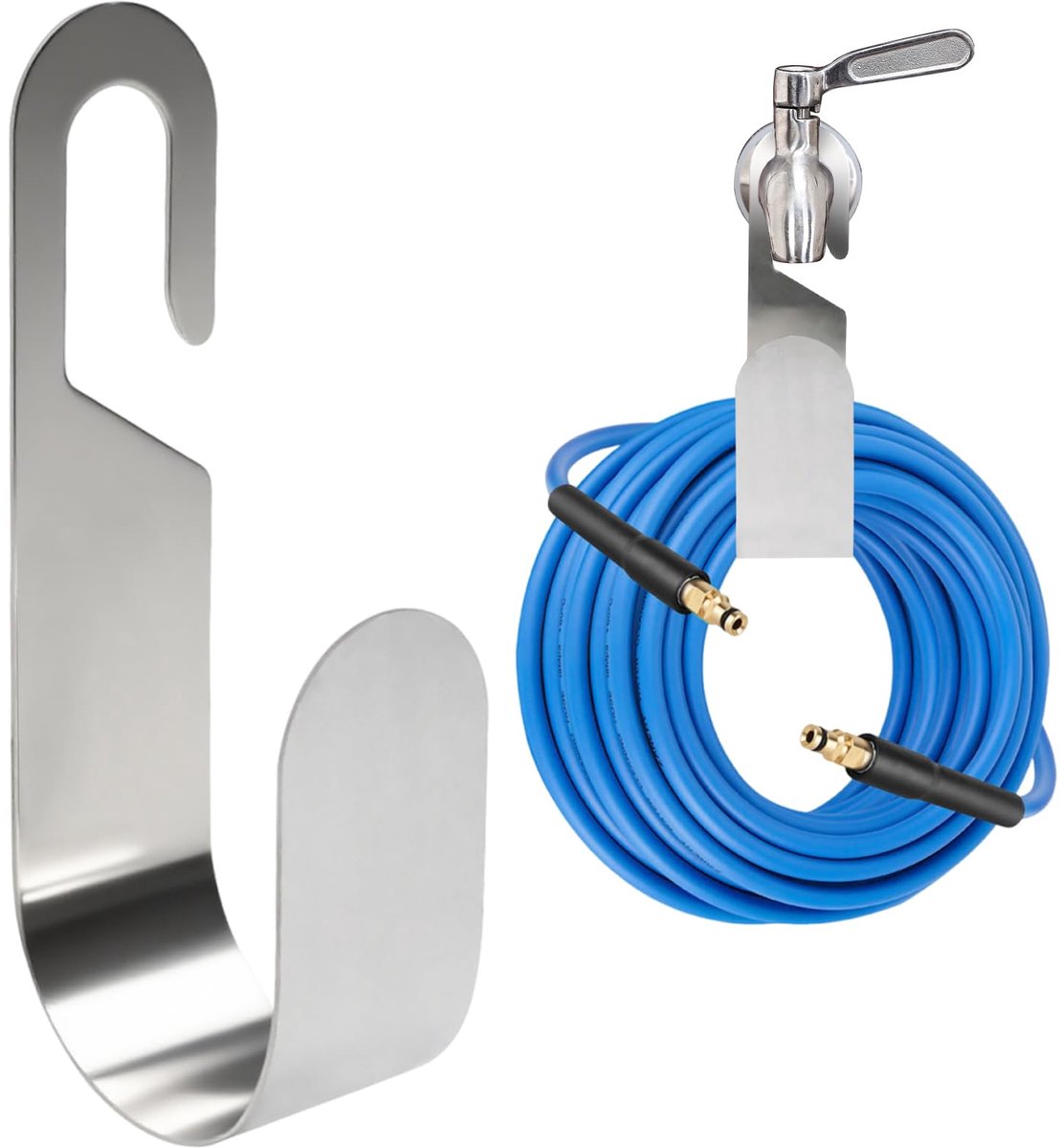 Unyqoos® roestvrijstalen wandhouder voor tuinslang en accessoires
