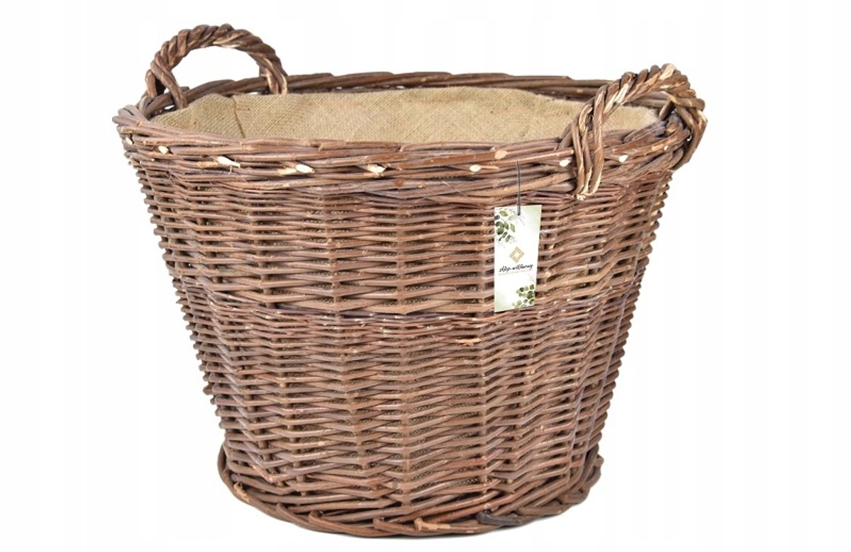 Wikken mand voor tuin, bladeren, hout - Jute voering, 45cm