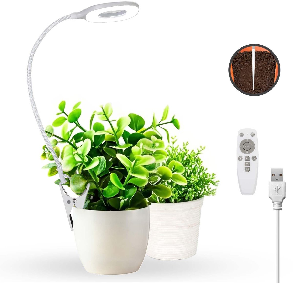 Unyqoos® Flexibele LED Plantenlamp met Volledig Spectrum en Timer voor Binnenplanten