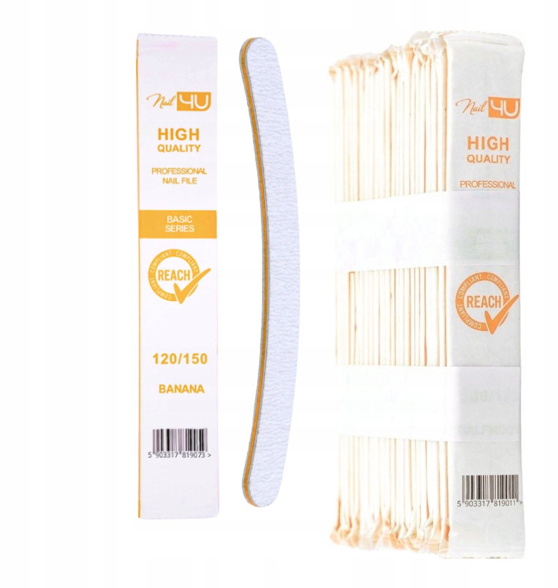 Nail4U Bananen Vijlen 120/150 - 25 Stuks, Hygiënisch & Professioneel