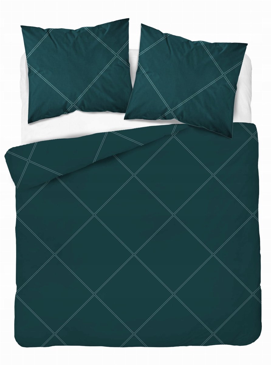 HOME SATIN Katoen Satijn Beddengoed 180x200cm - Ruitpatroon