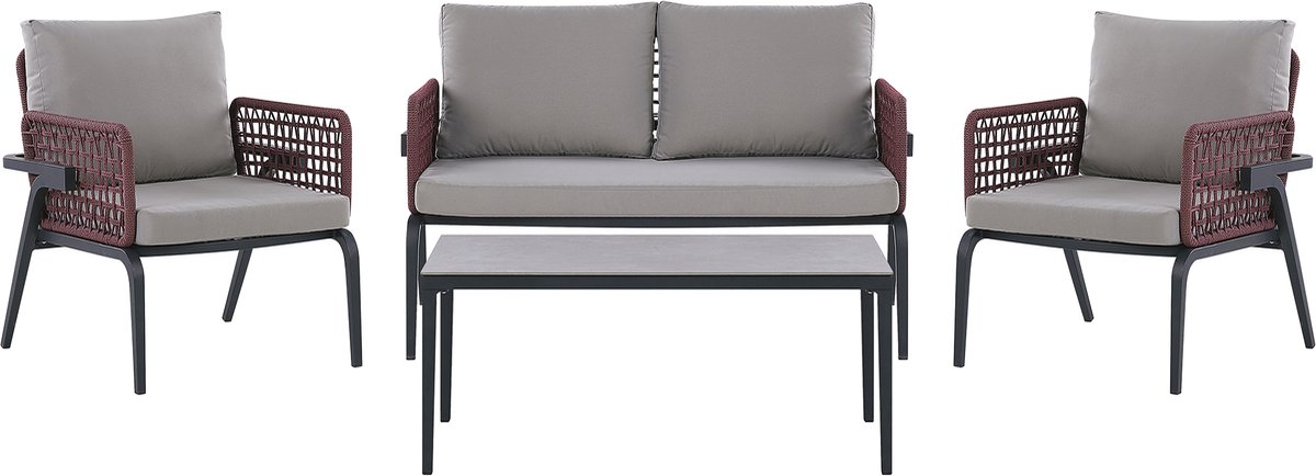 Beliani SCIACCA - Loungeset-Grijs-Aluminium