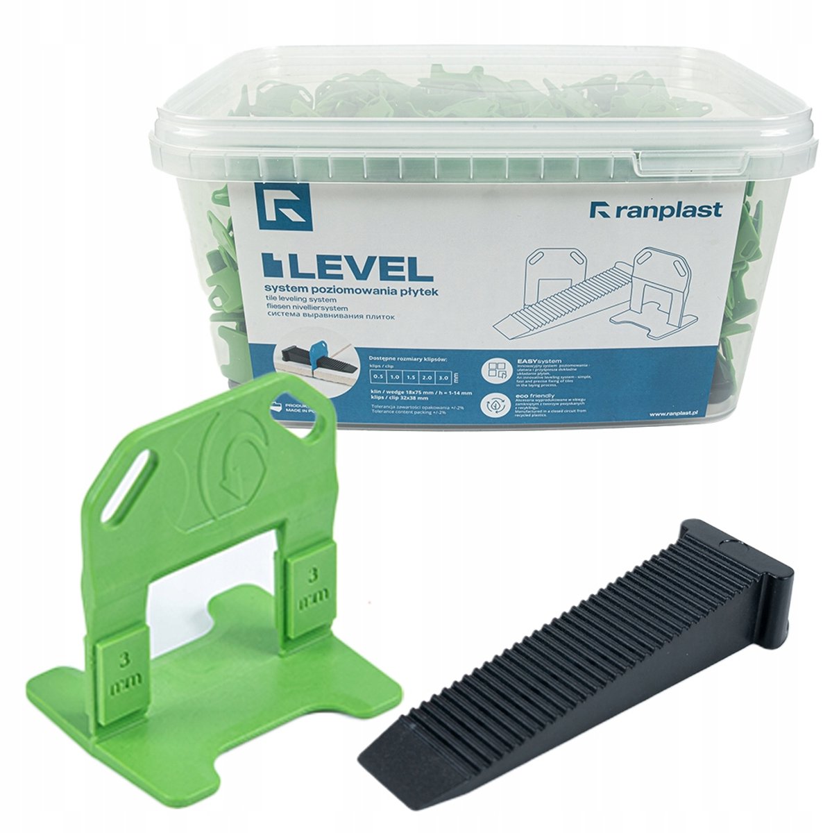 Ranplast Tegel Levelling Systeem 3mm: 300 Clips + 50 Wiggen