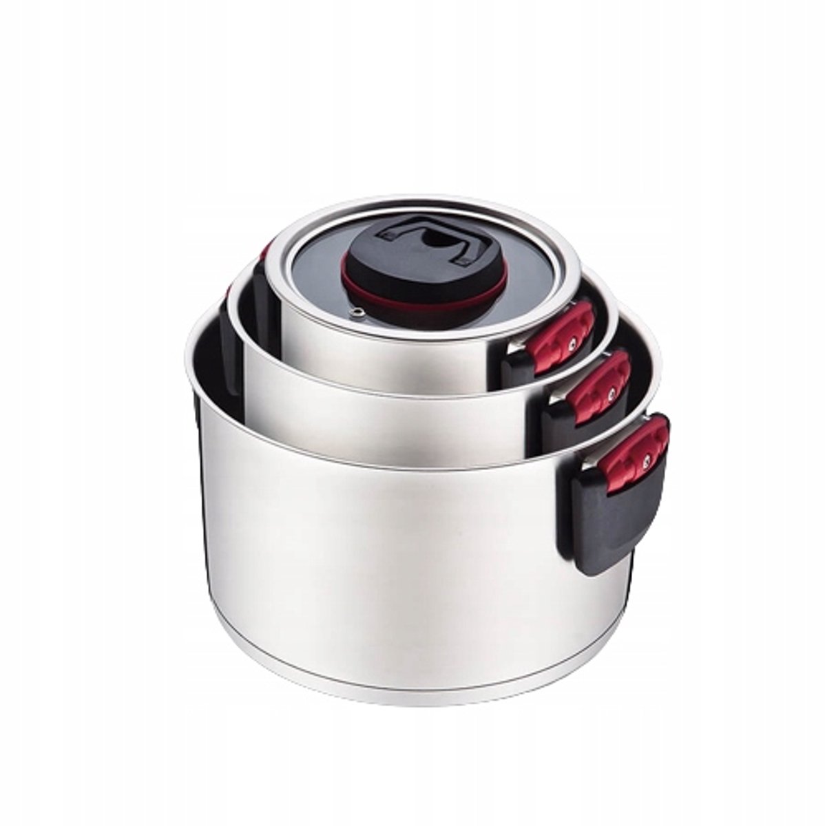 Maestro RVS Pan met Deksel en Opvouwbare Handgrepen - 18cm, 2.3L