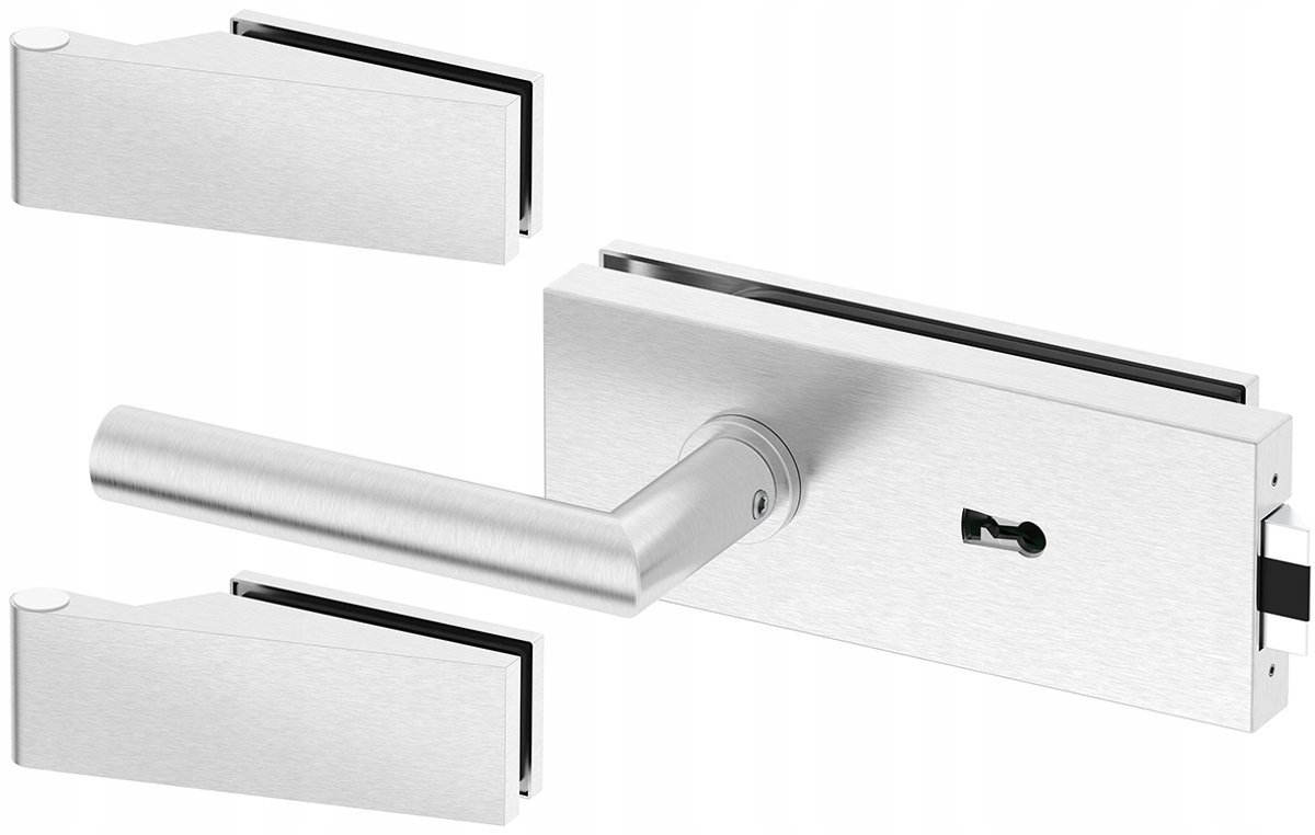 RVS Slim Pro Deurbeslag Set voor Glazen Deuren - Met Sleutel