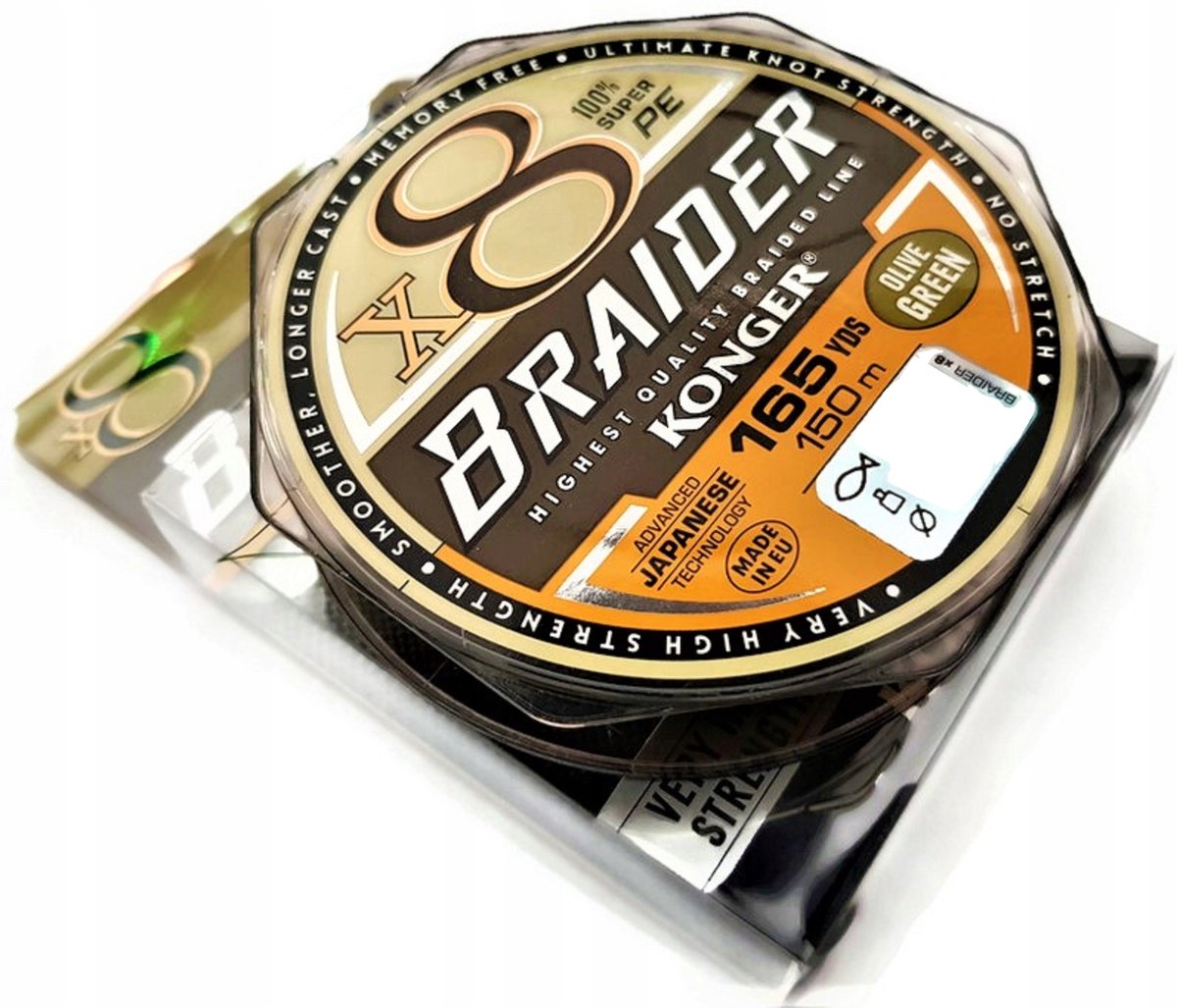 Konger Braider X8 Vislijn 0.20mm 150m Groen