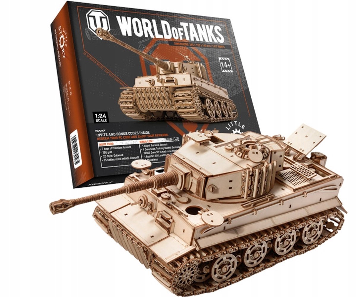 Little Story 3D Houten Puzzel Tank Tiger M1 World of Tanks - 1417 aandelen