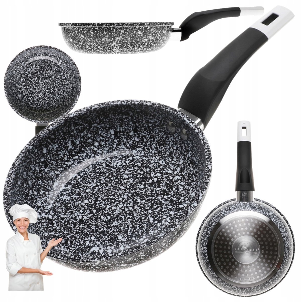 Granitowa Patelnia 16cm - Inductie & Gas - Antiaanbaklaag