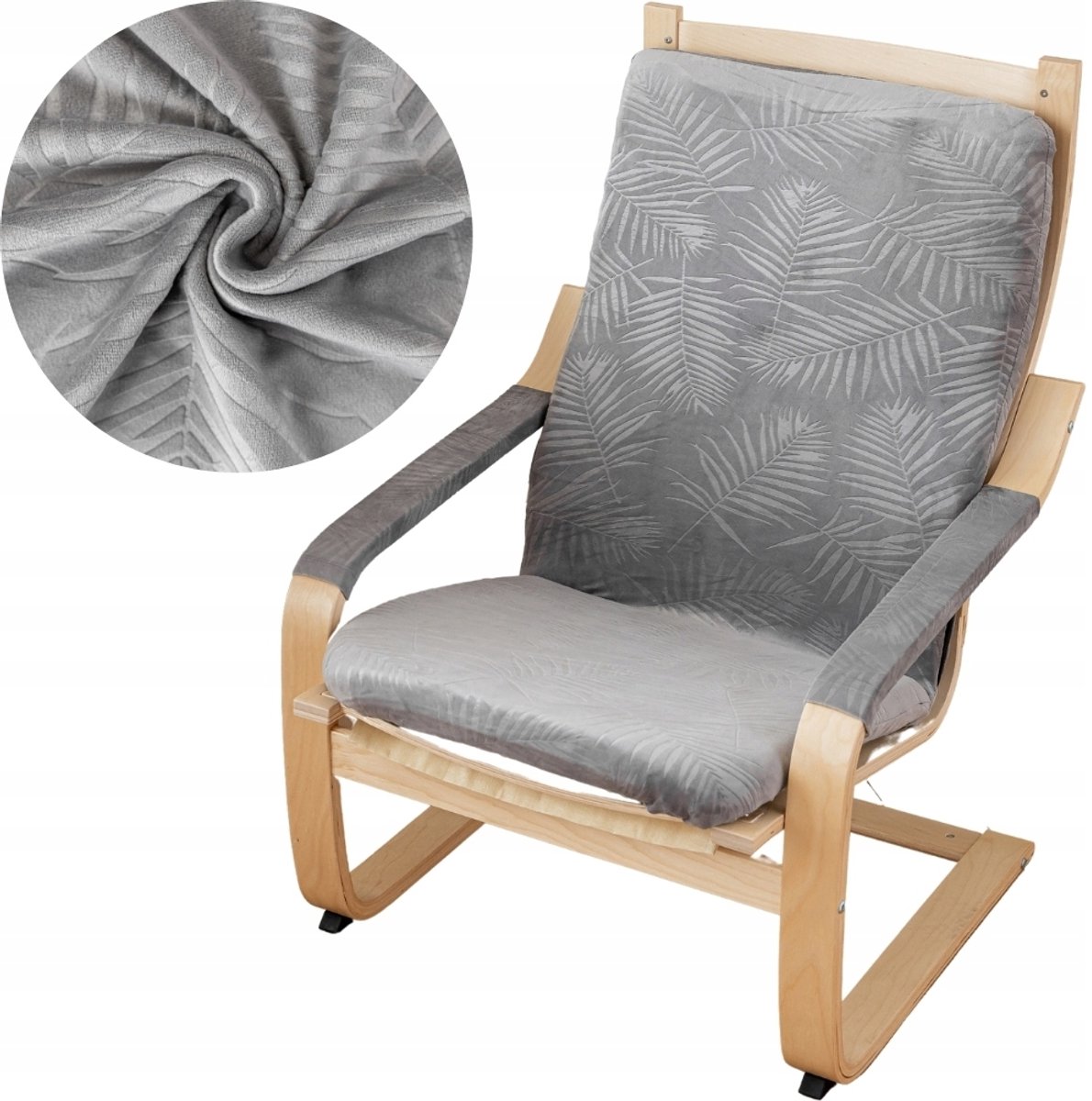 Premium Velours Finka Stoelhoes met Palmbladeren - Oeko-Tex Gecertificeerd