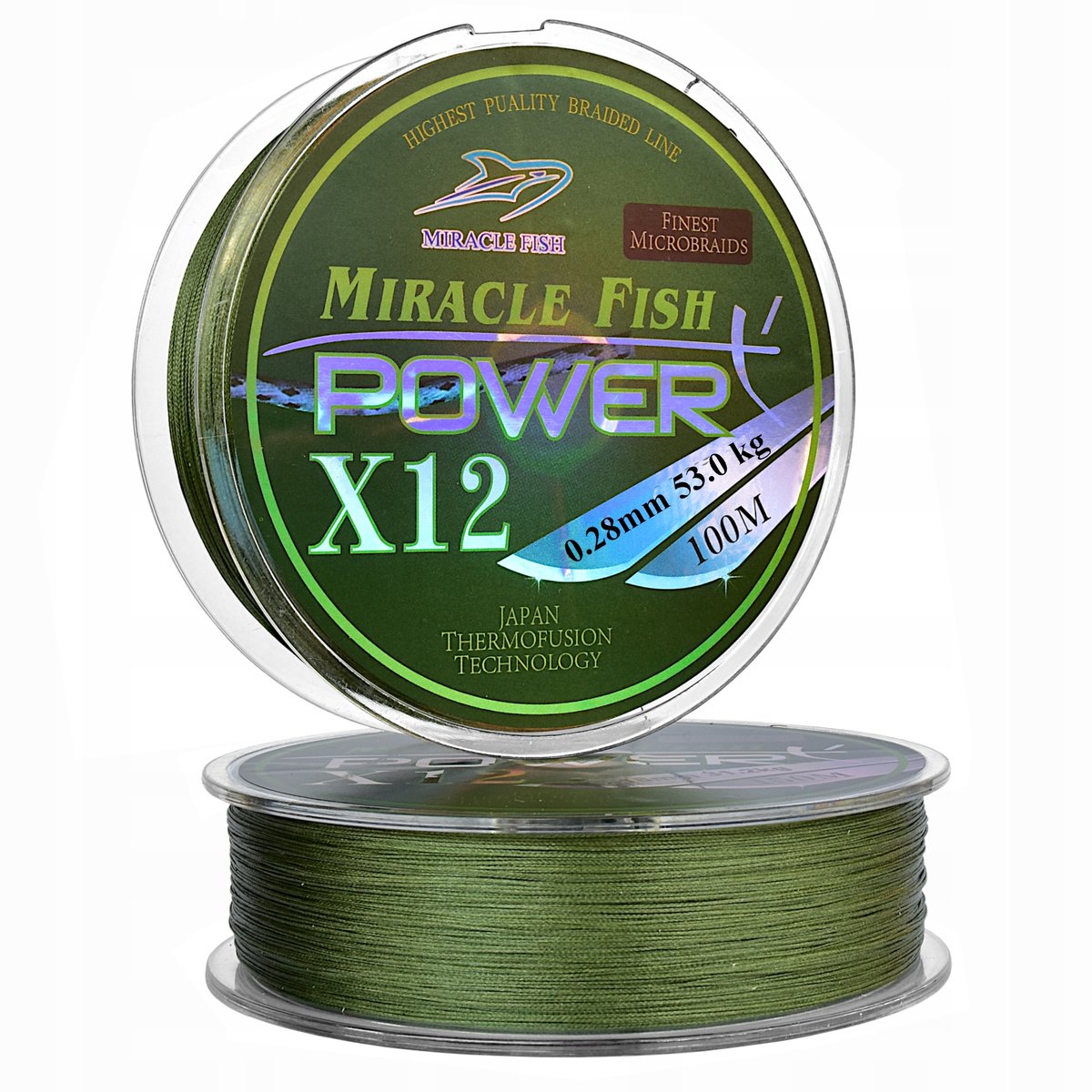 Miracle Fish Power X12 Vislijn 0.28mm 53kg Groen - 100m