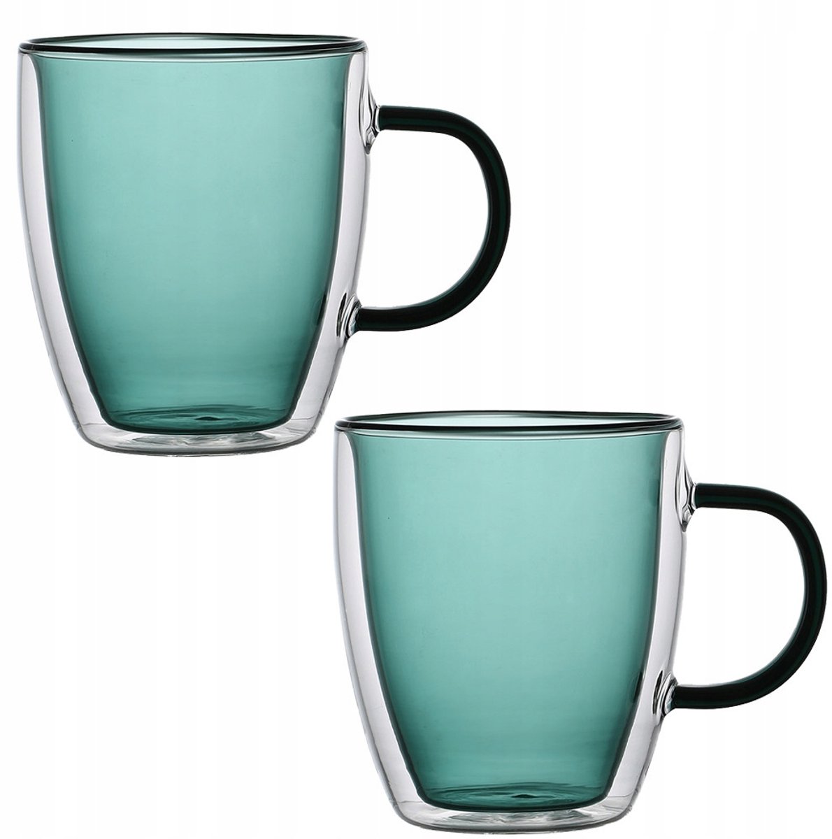 Set van 2 Thermische Glazen met Handvat - 300 ml - Dubbelwandig