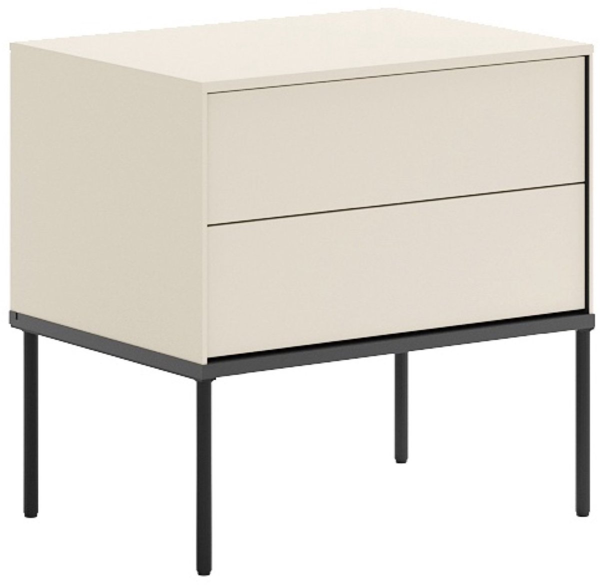 Selsey Bellezo – Nachtkastje met twee lades, 56 cm, crème