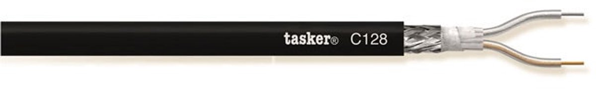 Tasker C128-Black audiokabel, 2x 0.35 mm², ø 6.3 mm, 100 m