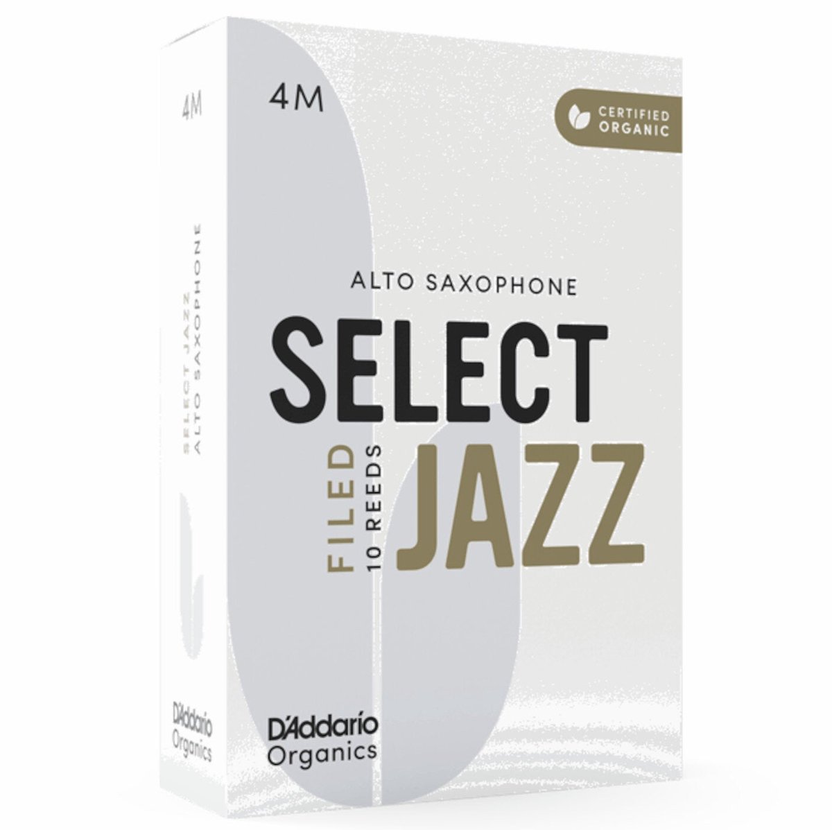 D'Addario Woodwinds Organic Sel. Jazz Filed Alt 4M, Medium, 10er-Packung - Riet voor altsaxofoon