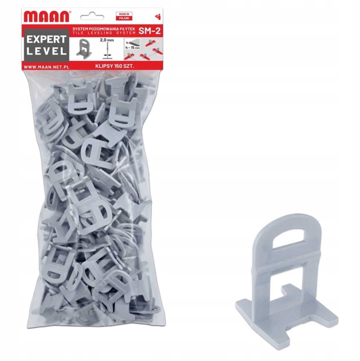 150x Tegelnivelleerclipsen 4-15mm, Voeg 2mm