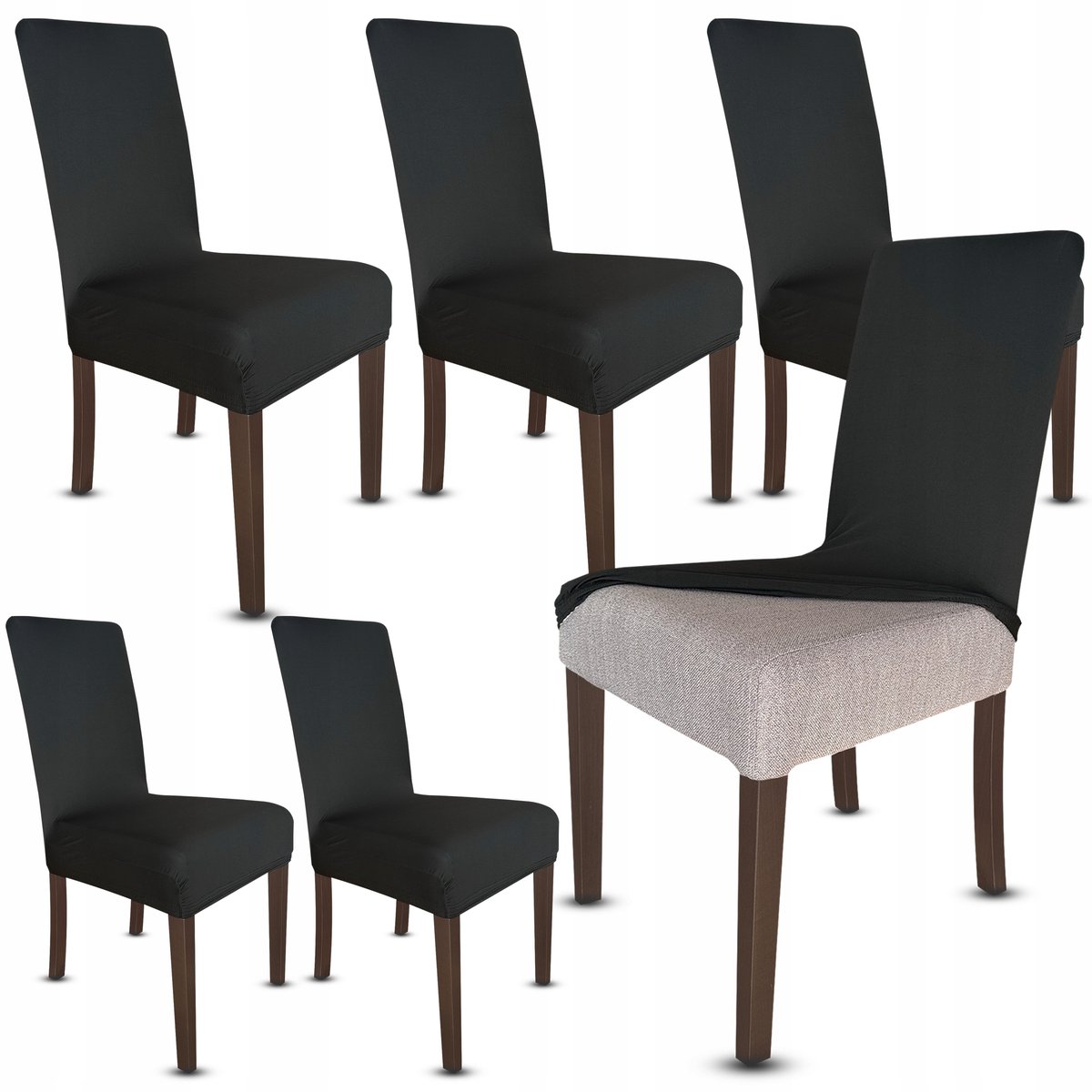 Universele Stoelhoes Zwart - 6 Stuks - Elastisch & Wasbaar