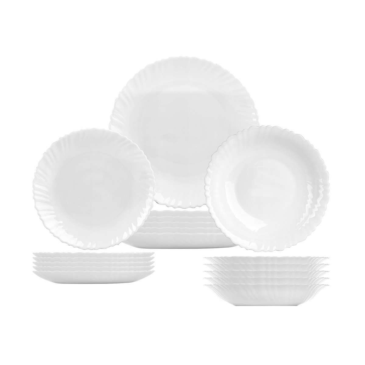 Festa Italia Agnes Servies - 18-delig Wit Glas voor 6 Personen