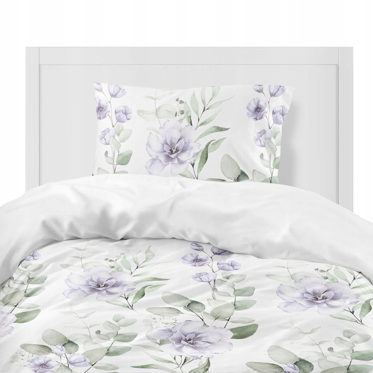 Flanellen Dekbedovertrek 220x200cm Wit Veldbloemen - 100% Katoen