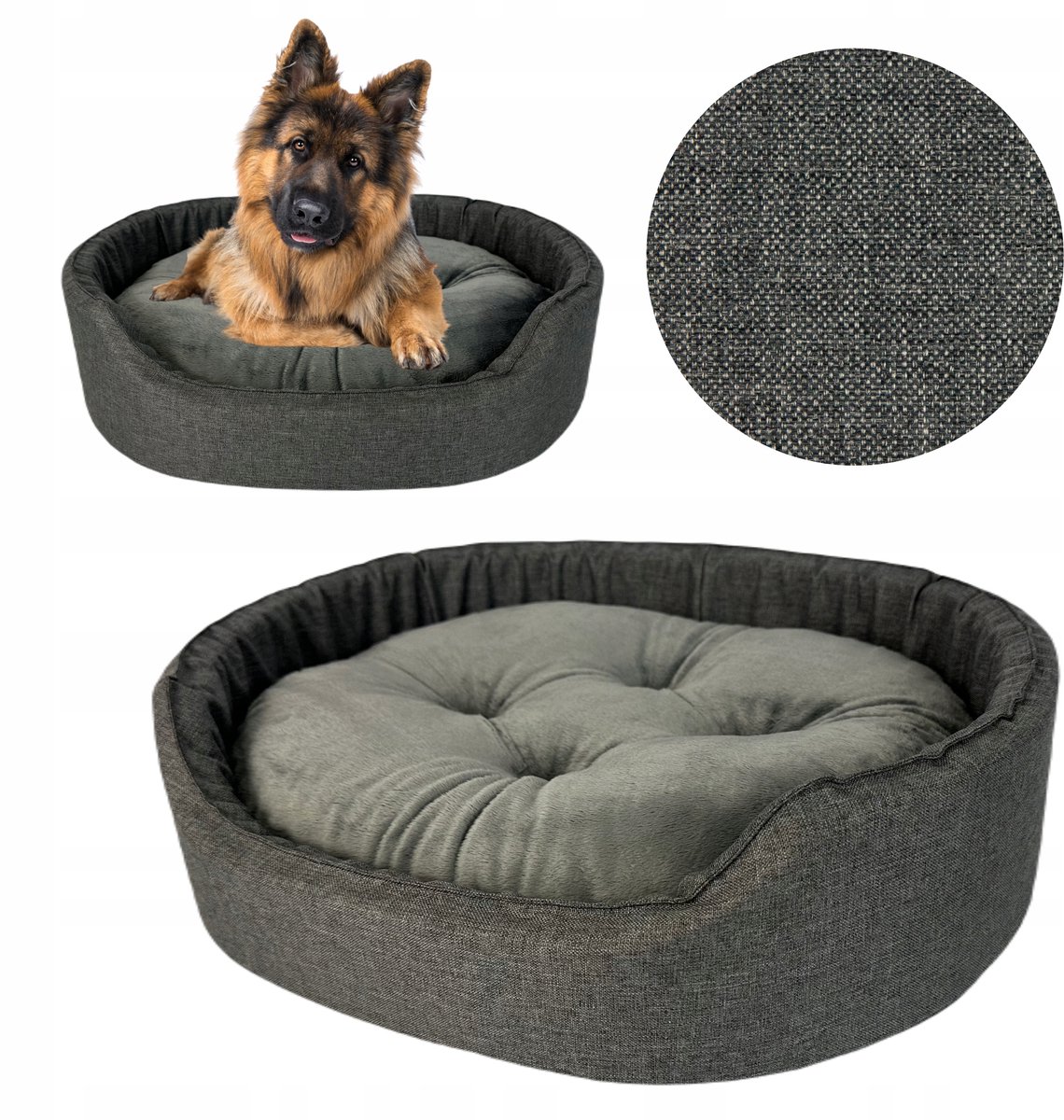 Waterproof Hondenmand Kattenmand XXL met Kussen - Grijs