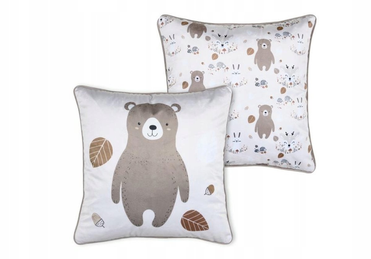Decoratieve Kinderkussen 40x40cm Bosdieren - Zacht en Knus