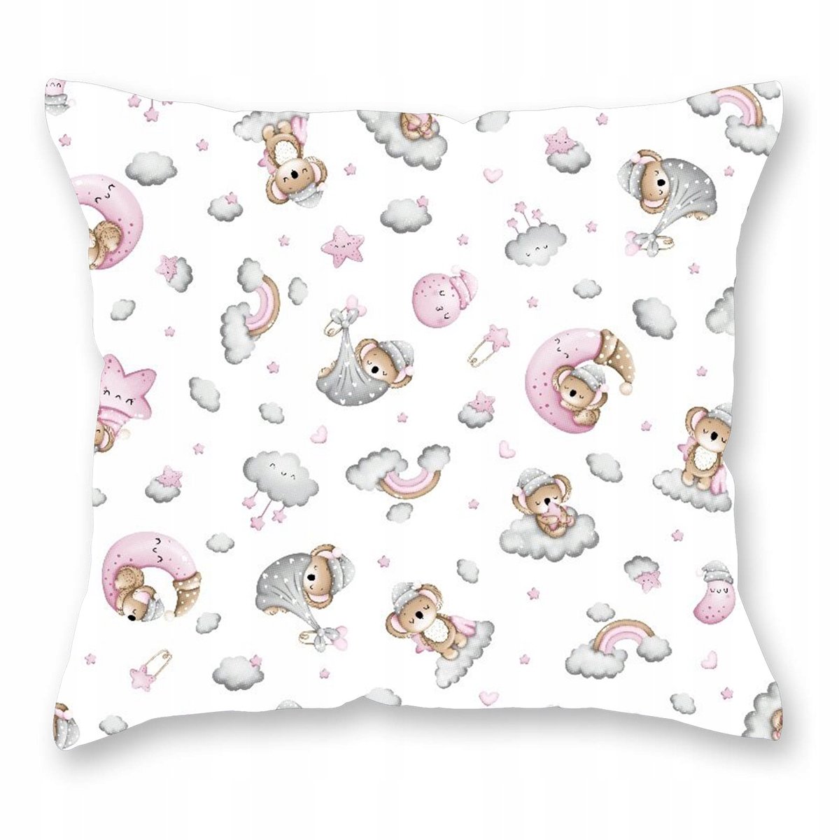 Katoenen Kussensloop 40x40cm Kinder Koala Wolken Wit
