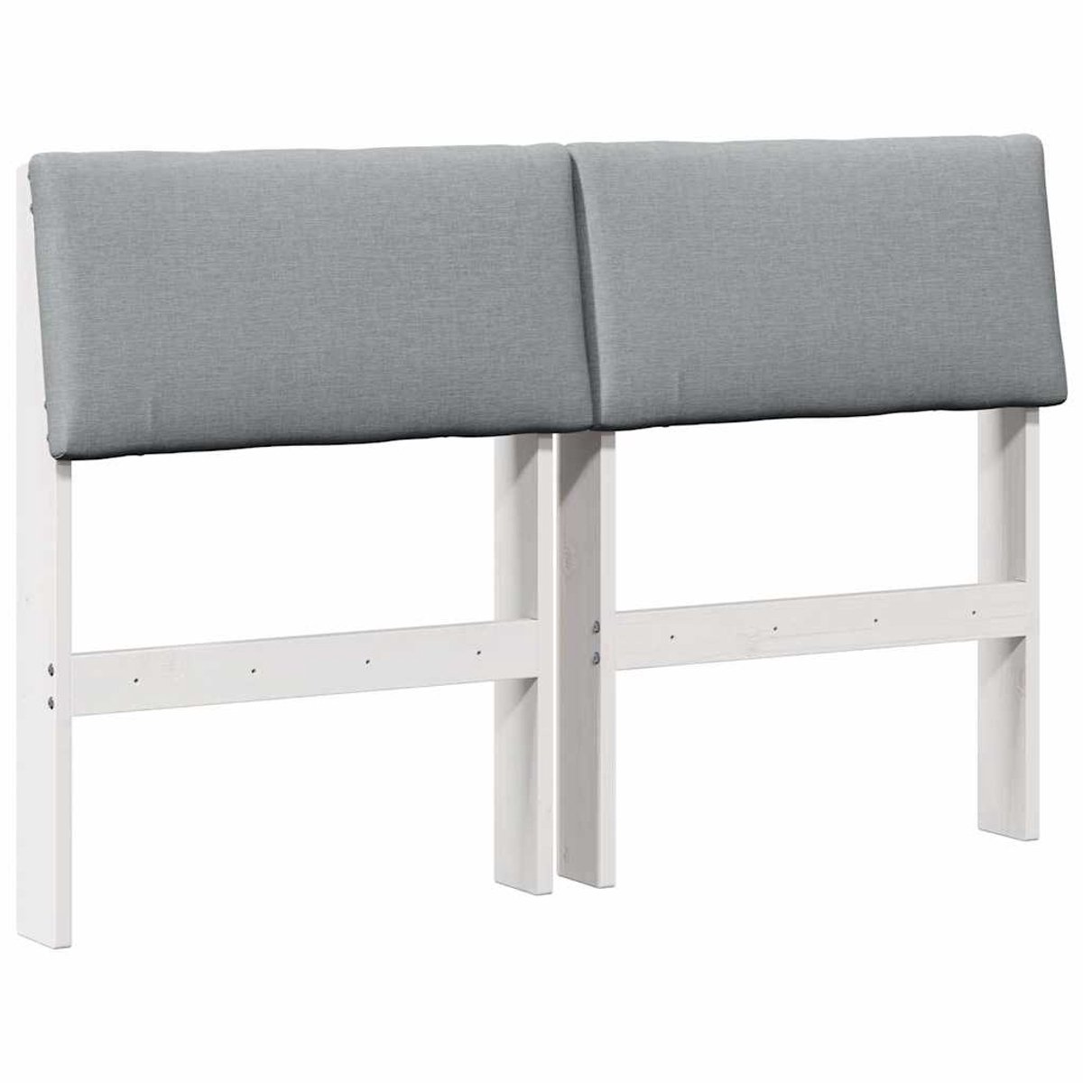 vidaXL Gestoffeerd - hoofdbord - Lichtgrijs - 120 - cm - Massief - grenenhout