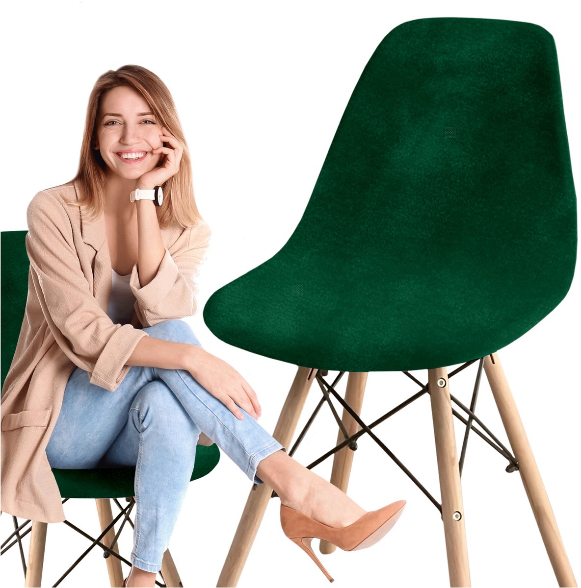 Elastisch Velours Stoelhoes Scandinavisch Design - Beschermend & Stijlvol