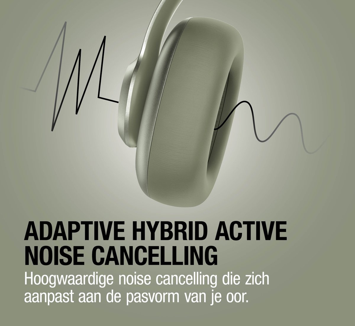 Fresh 'n Rebel Clam Ace 2 – Draadloze Bluetooth Koptelefoon met Active Noise Cancelling – 100+ uur Speeltijd - Met volume wiel - Dried Green — afbeelding 6